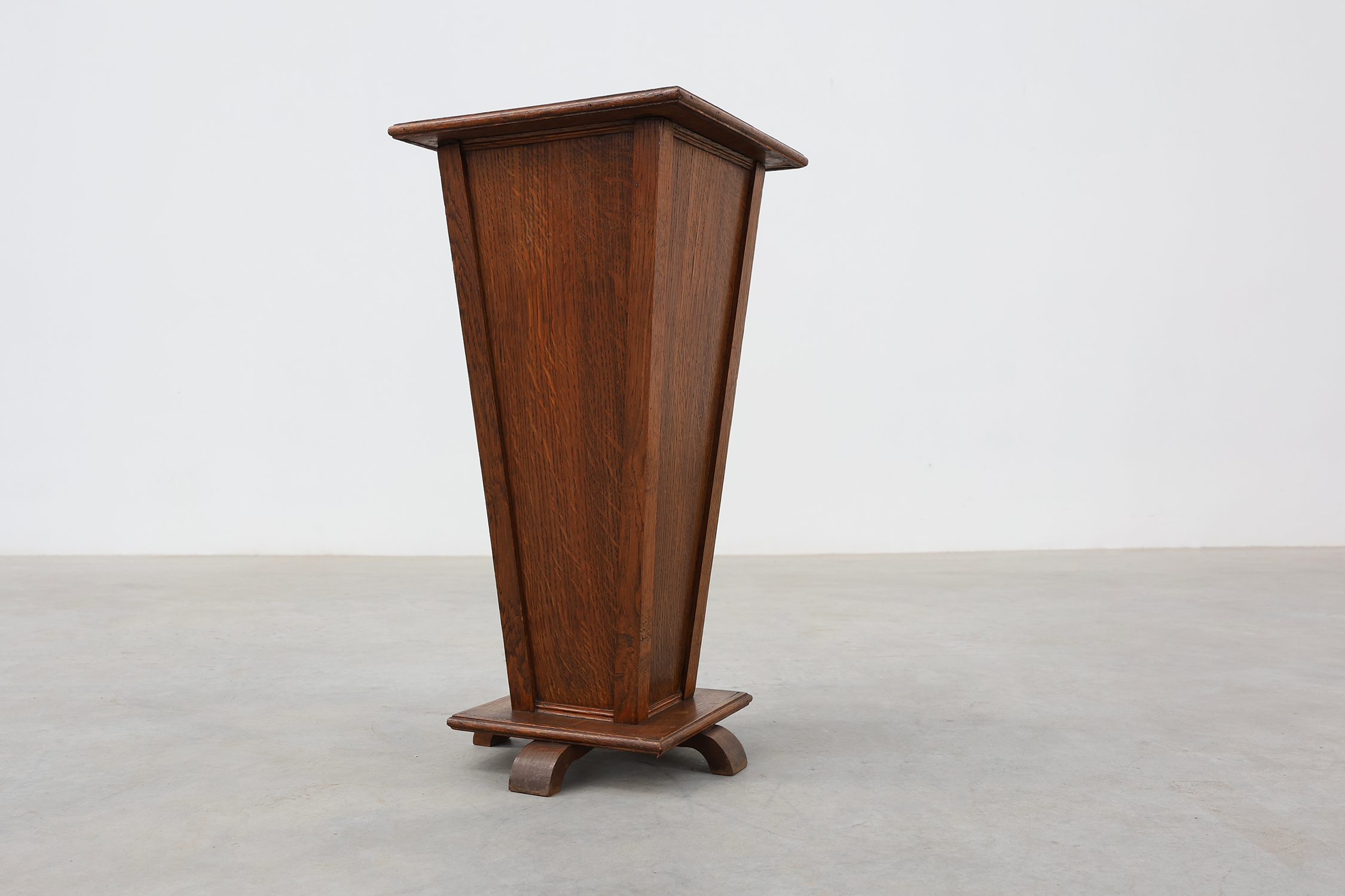French Art Deco Solid Oak Pedestal or Plant Stand, Display Column, ca 1925thumbnail